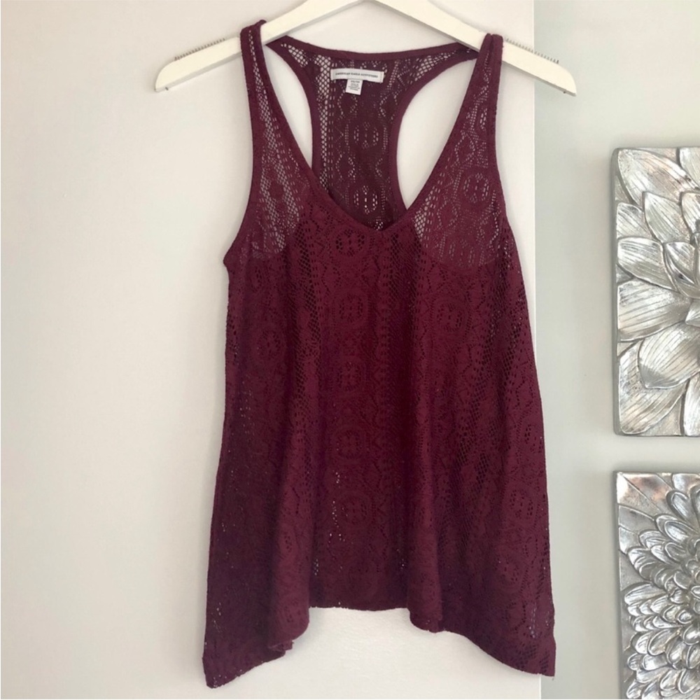 AMERICAN EAGLE Cranberry Knit Tank